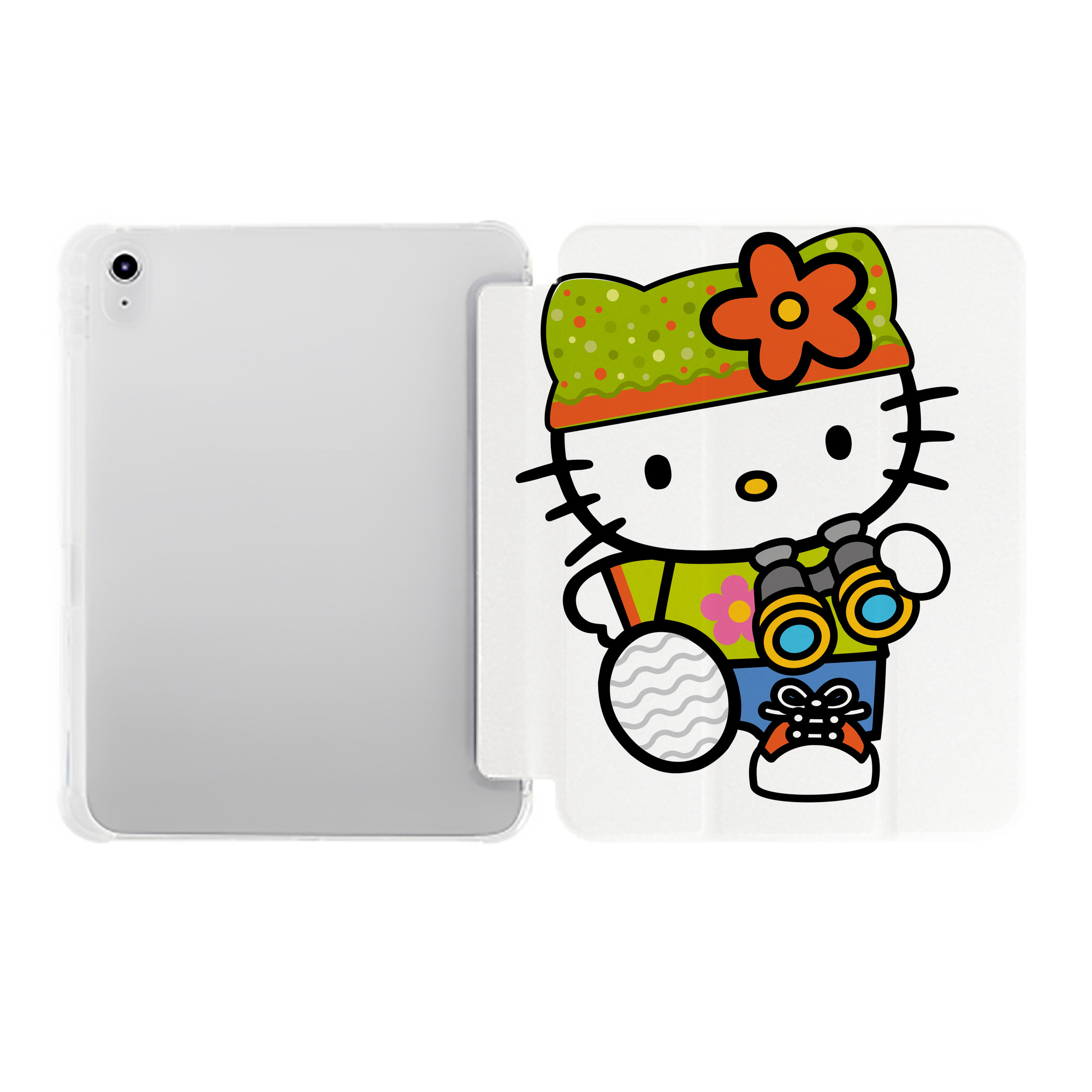 （画像用） Hello Kitty ハローキティ IPad ケース ペン収納付き 三つ折りスタンド PUレザー×シリコン 対応機種9.5/10.5/10.9インチ